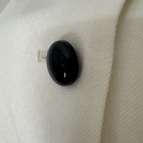 Vintage Dress Two Tones Button Up Plaid Solid Cream Blue Size S - Picture 4 of 16